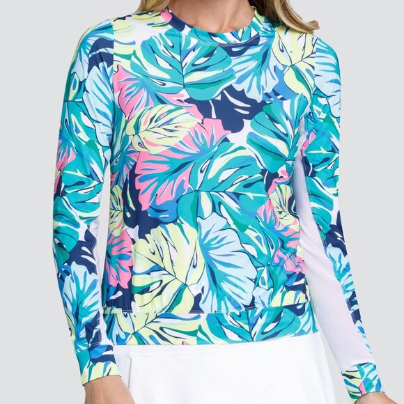 Tropical Botanical Print Long Sleeve Top - Picture 2 of 6